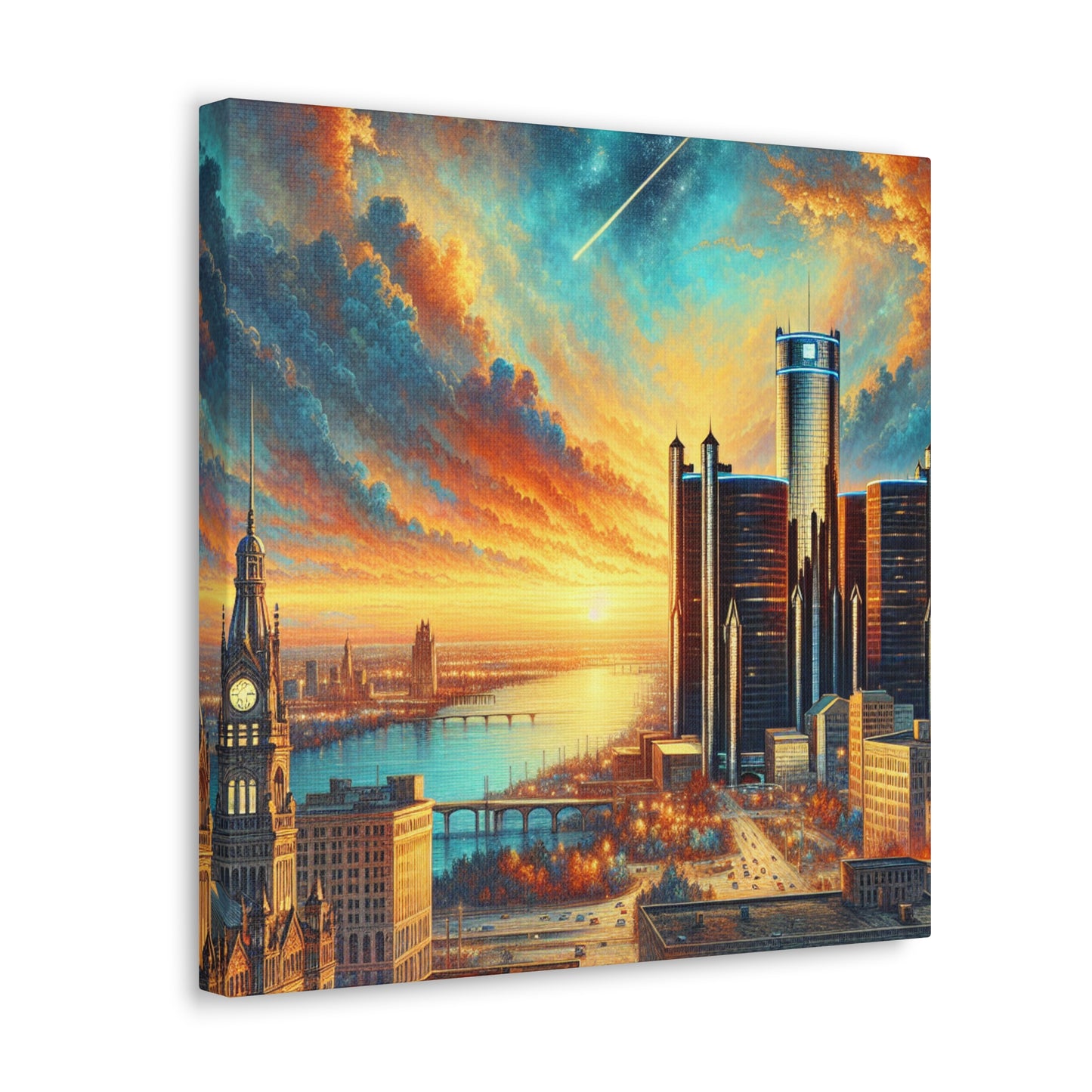 "Renaissance Reverie: Detroit's Splendor" - Canvas