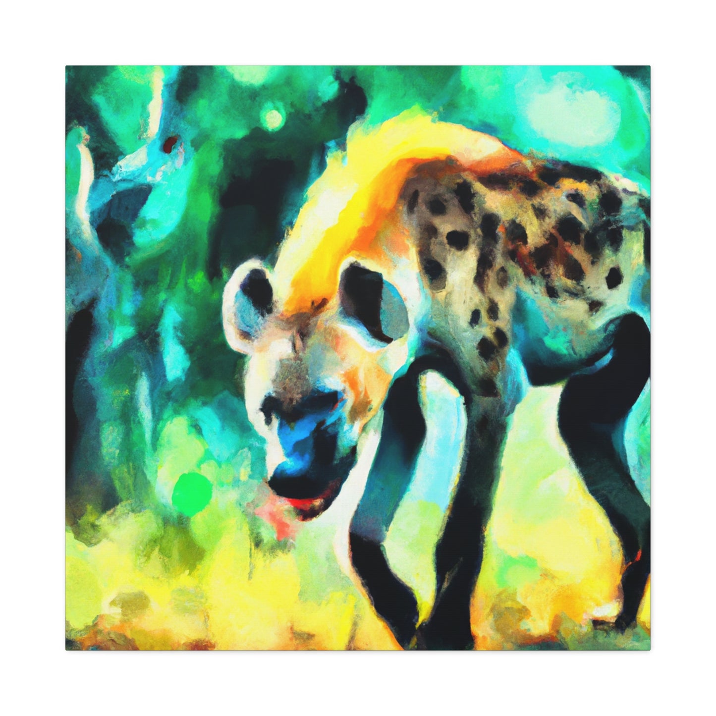 A Hyena's Illuminated Smile - Canvas