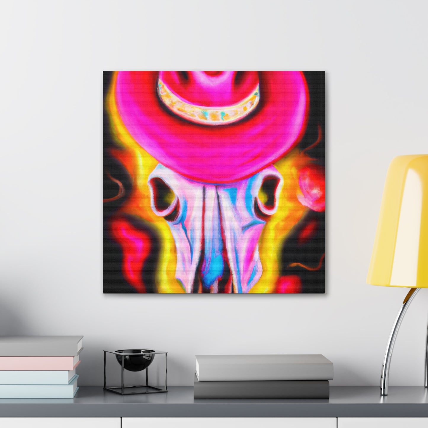 "Cow Skull in Deco" - Canvas