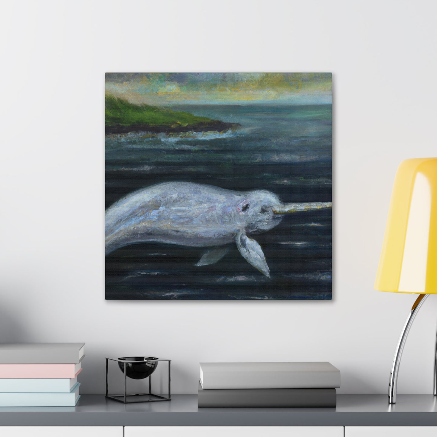 "Narwhal in Moonlight" - Canvas