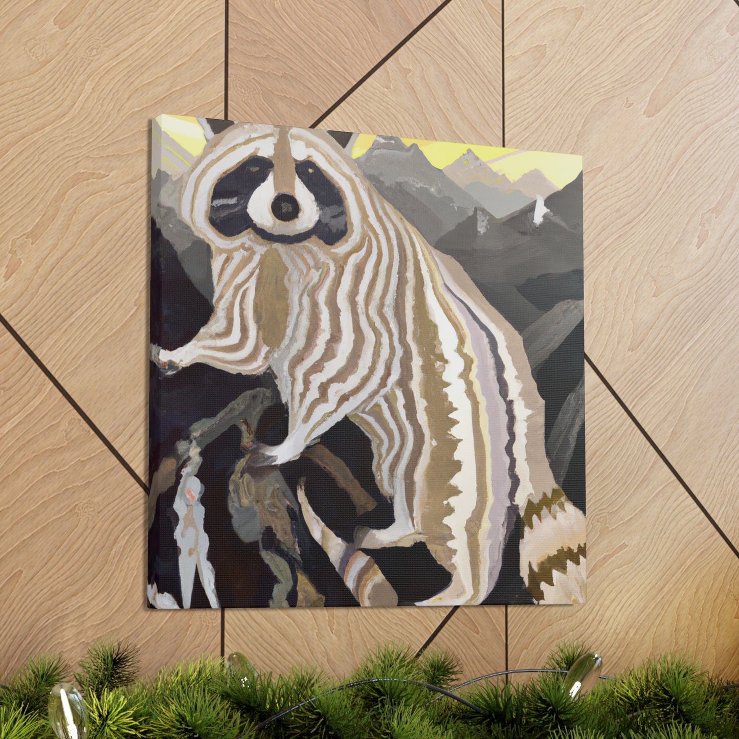 "Raccoon in Deco Style" - Canvas