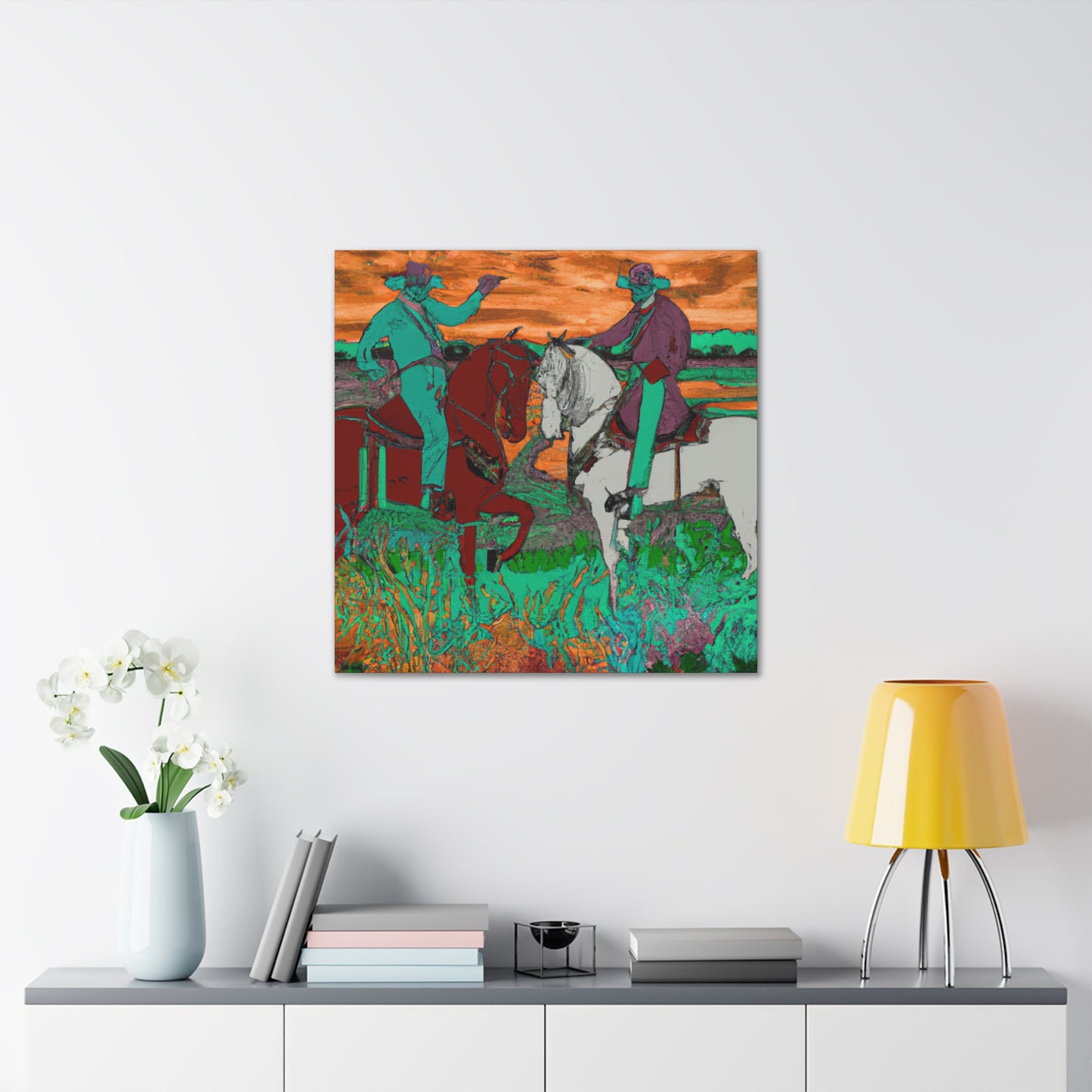 Horses in Pastureland - Canvas