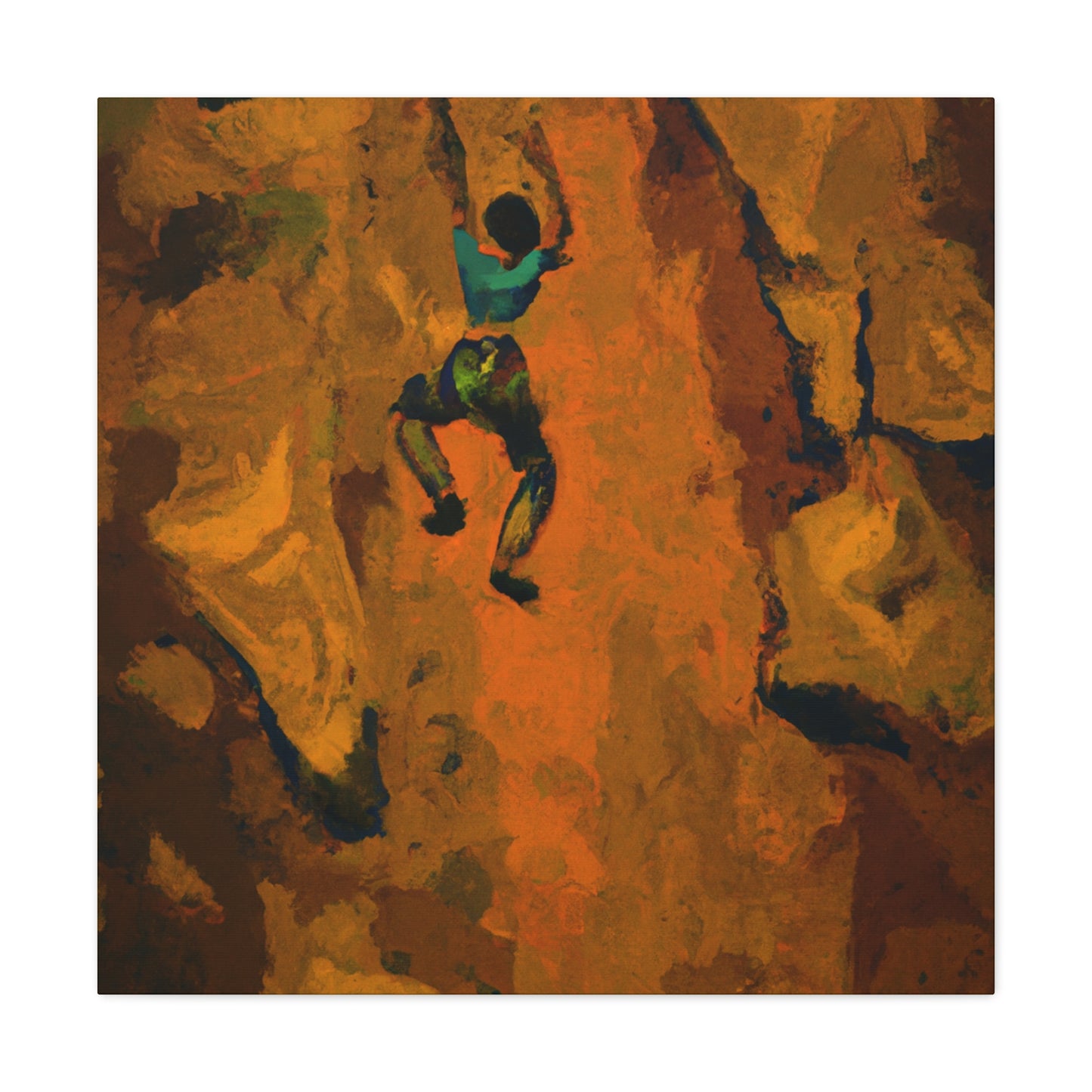 Climbing the Rock Face - Canvas