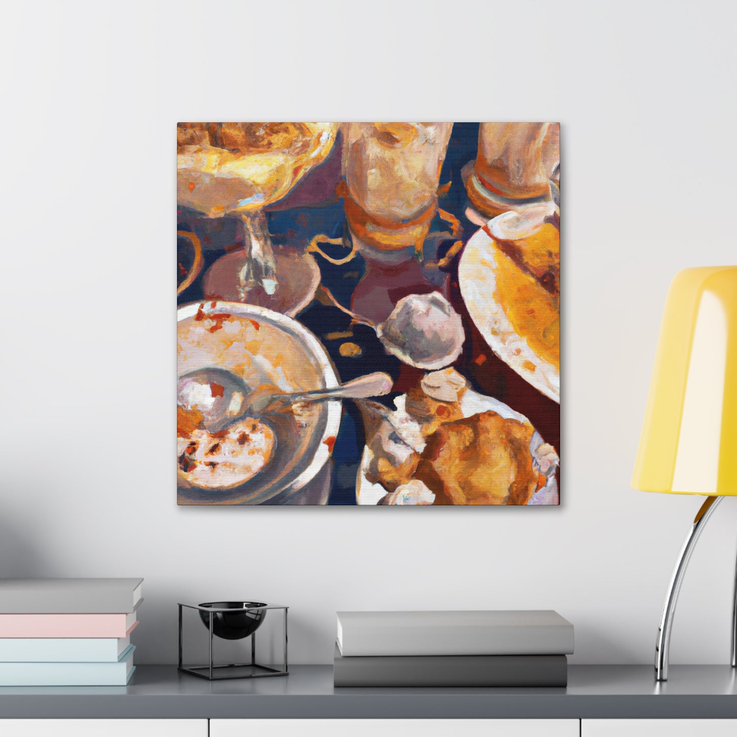 Family Dinner Scene - Canvas