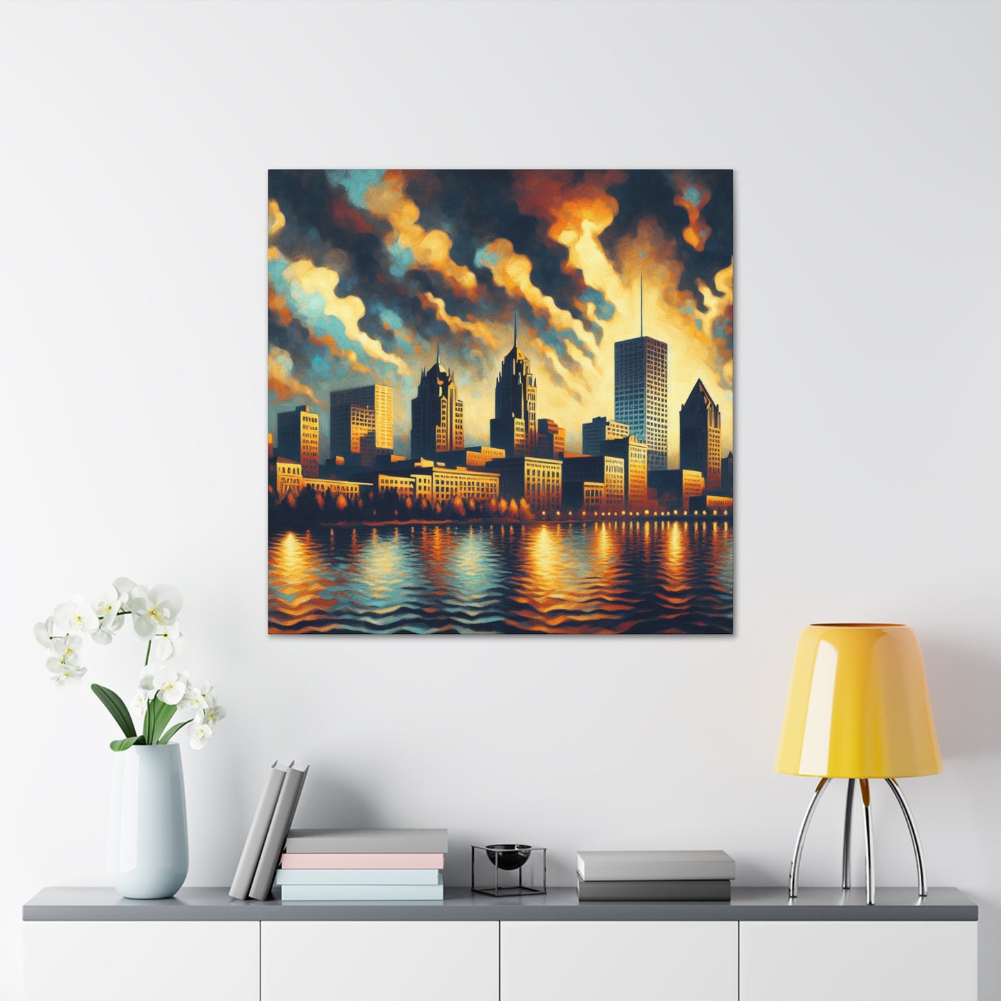 "Cityscapes: Vibrant Milwaukee Dreams" - Canvas