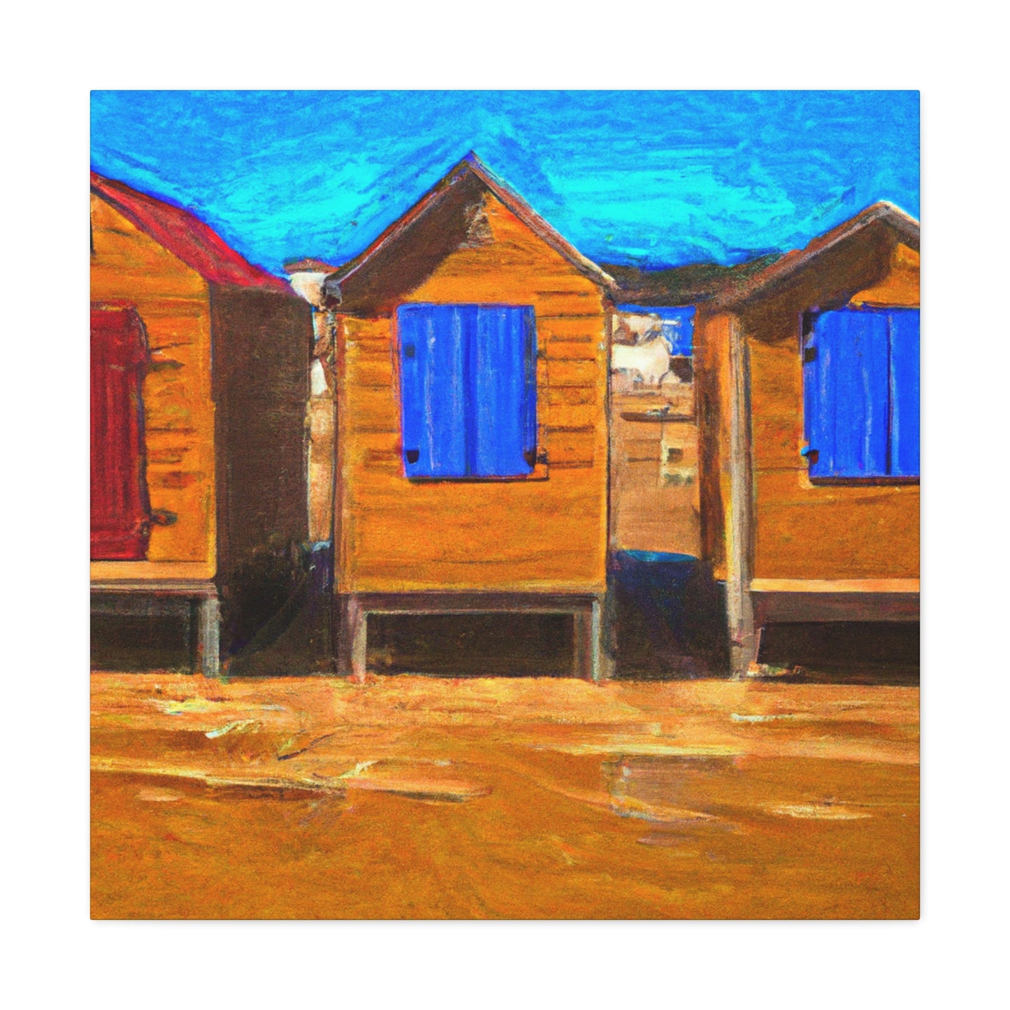 "Summer Beach Cottages" - Canvas