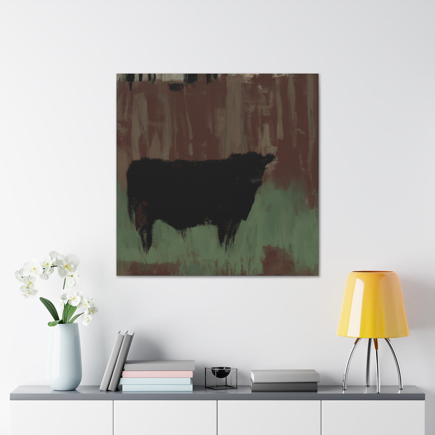 "Black Angus Reflection" - Canvas