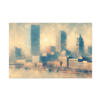 "Urban Tranquility: Milwaukee Minimalism" - Canvas