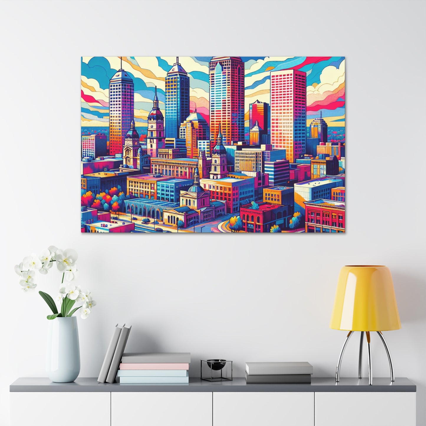 "Indy's Flourishing Urban Canvas" - Canvas