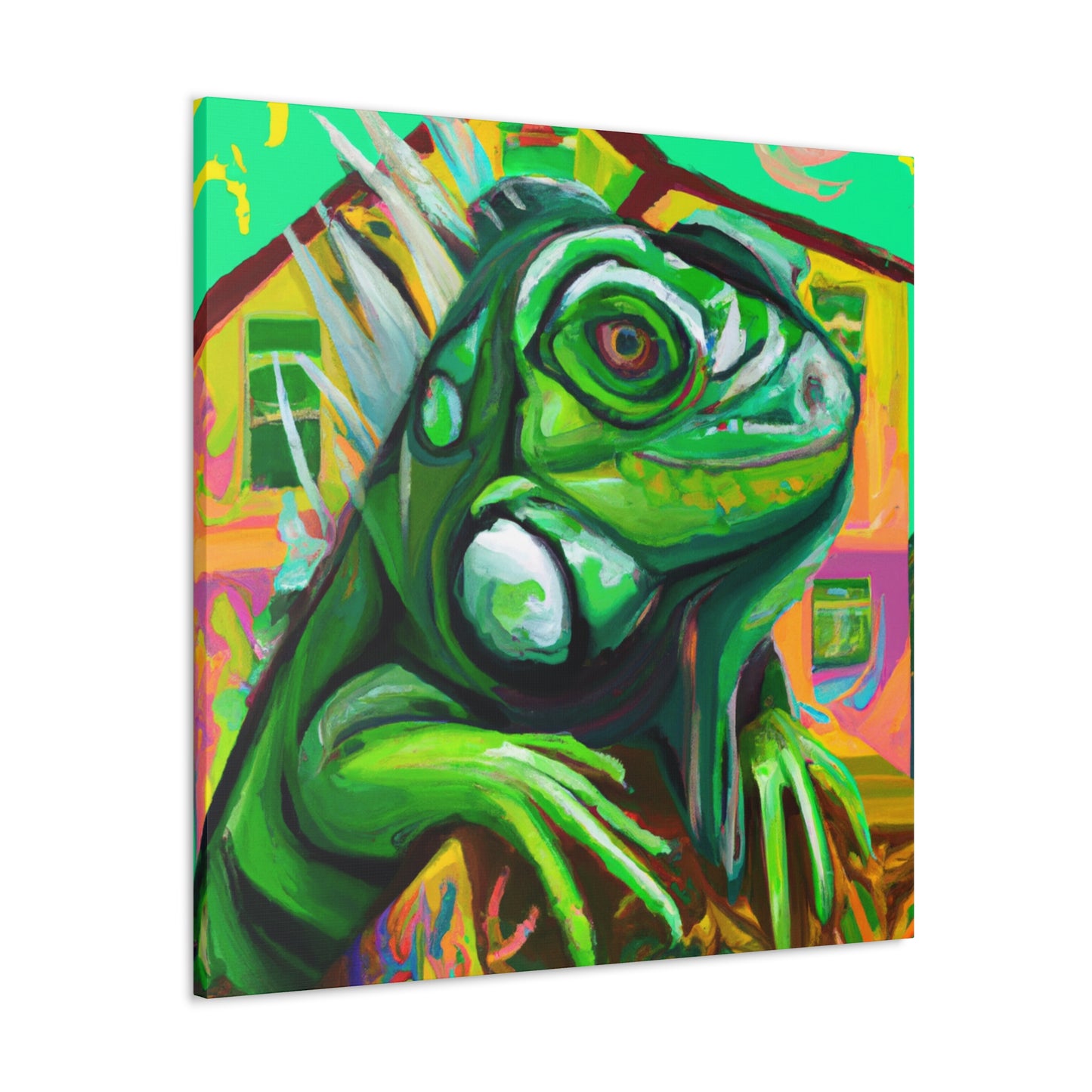 Iguana in Green Hues - Canvas