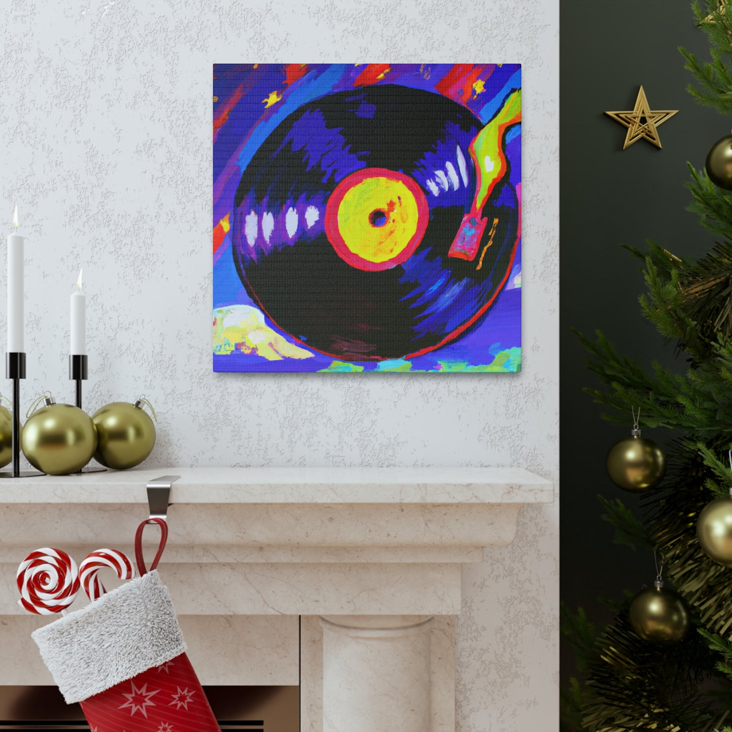 "Vinyl Resonance Impressionism" - Canvas