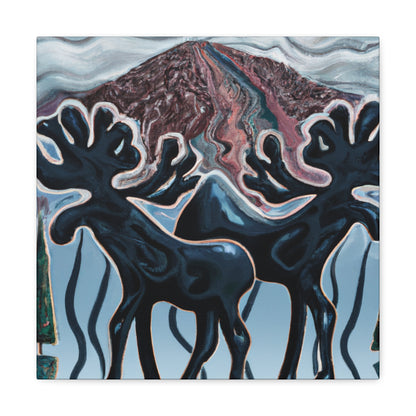 Moose in Mystic Moonlight - Canvas