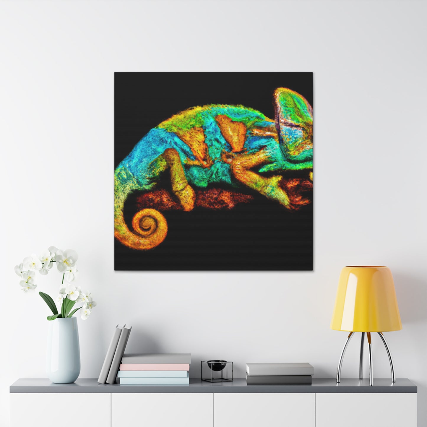 "Veiled Chameleon Reflection." - Canvas