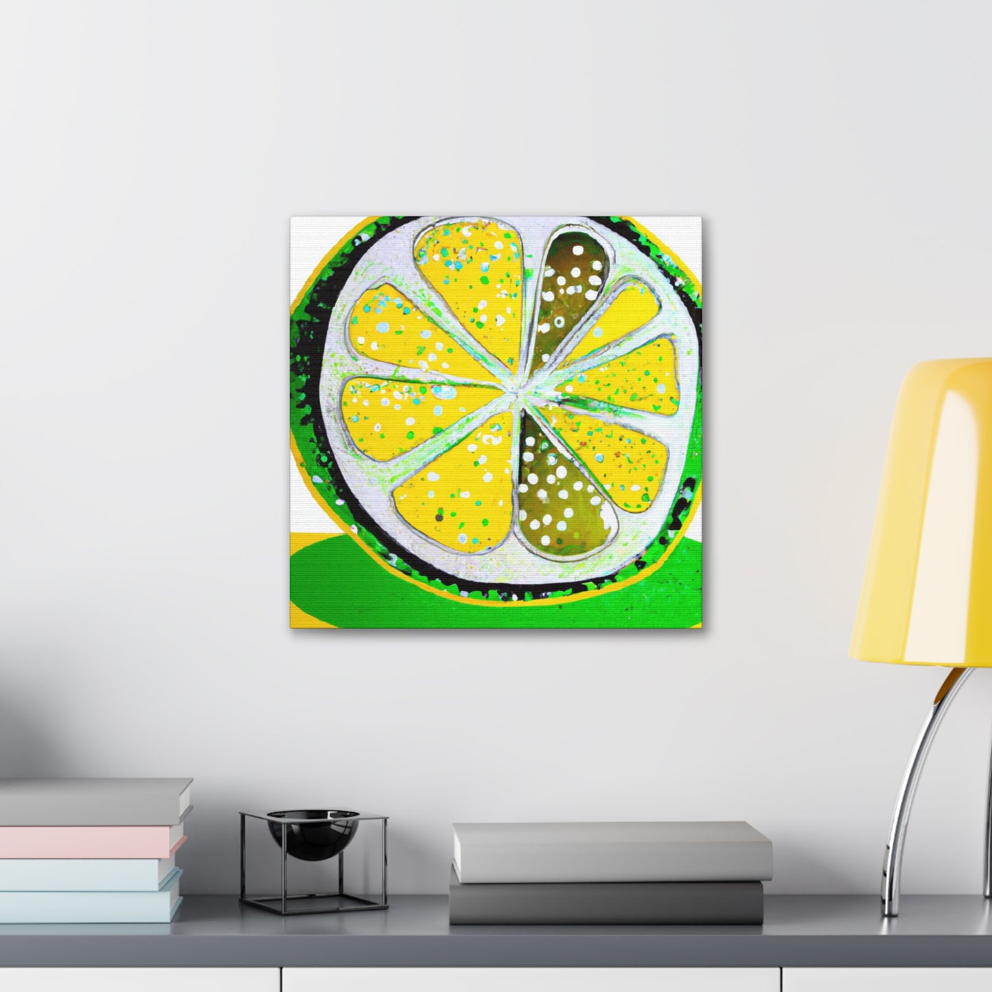 Lemon Folk Art Painting - Canvas