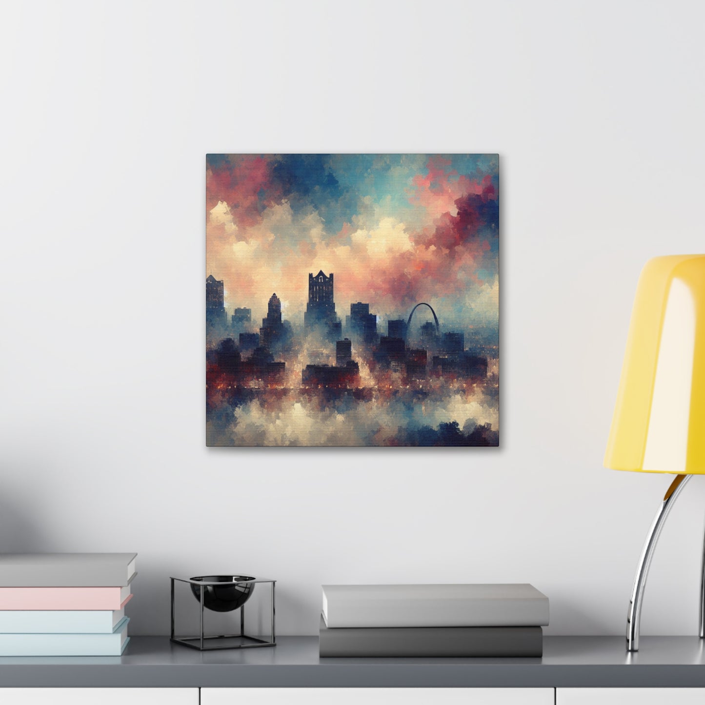 "River's Embracing Urban Rhythm" - Canvas