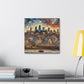 "Cityscape Symphony: Kansas Reflections" - Canvas