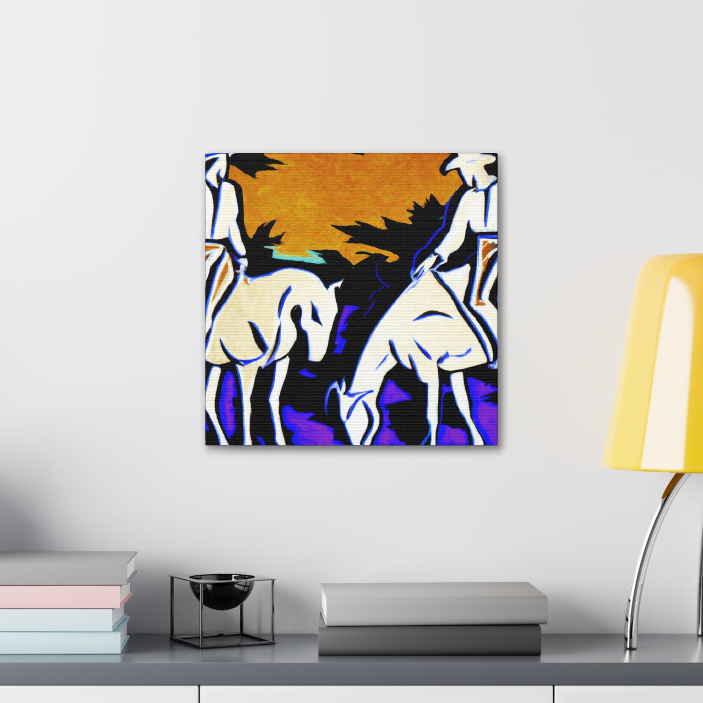 "Horses in Pasture Scene" - Canvas