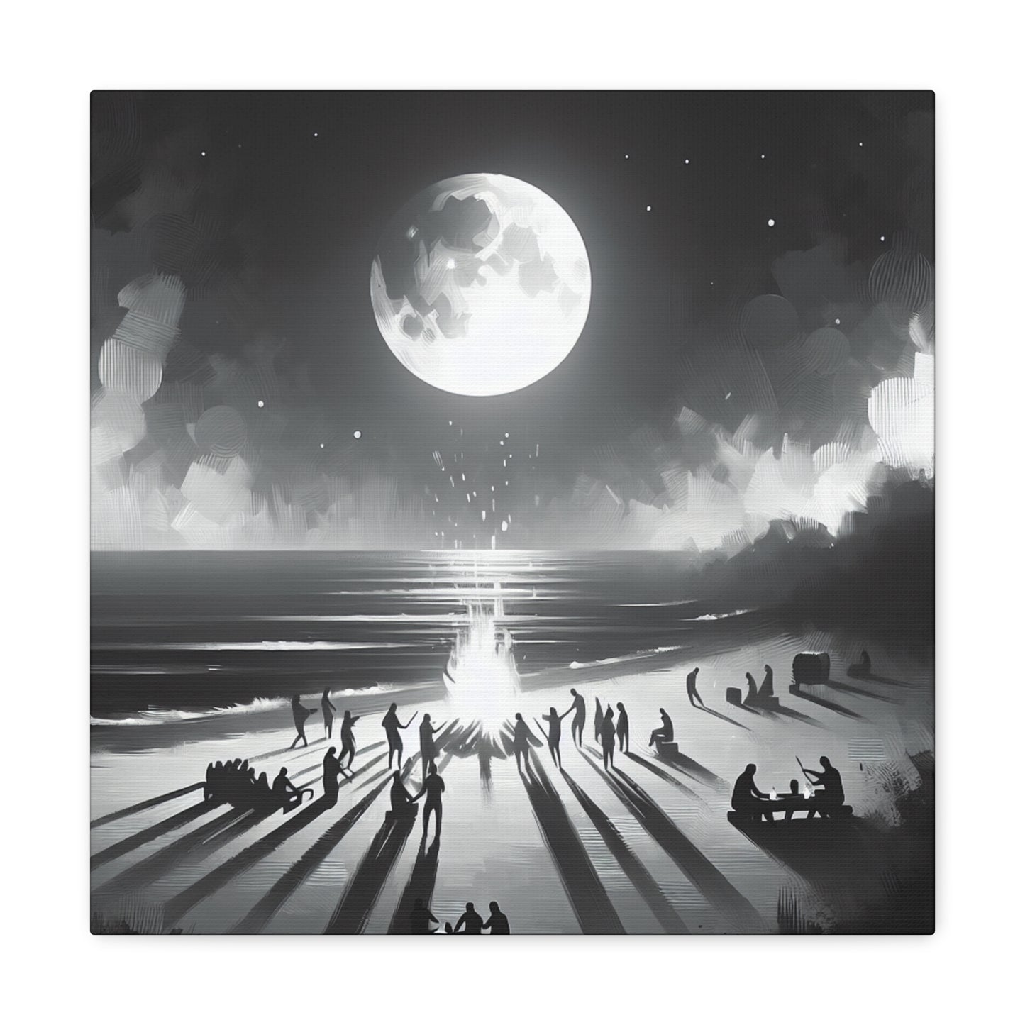 Lunar Revelry Unfolding - Canvas