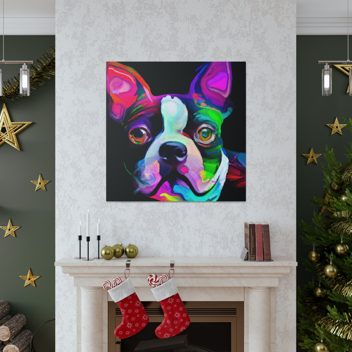 Adorable Boston Terrier - Canvas