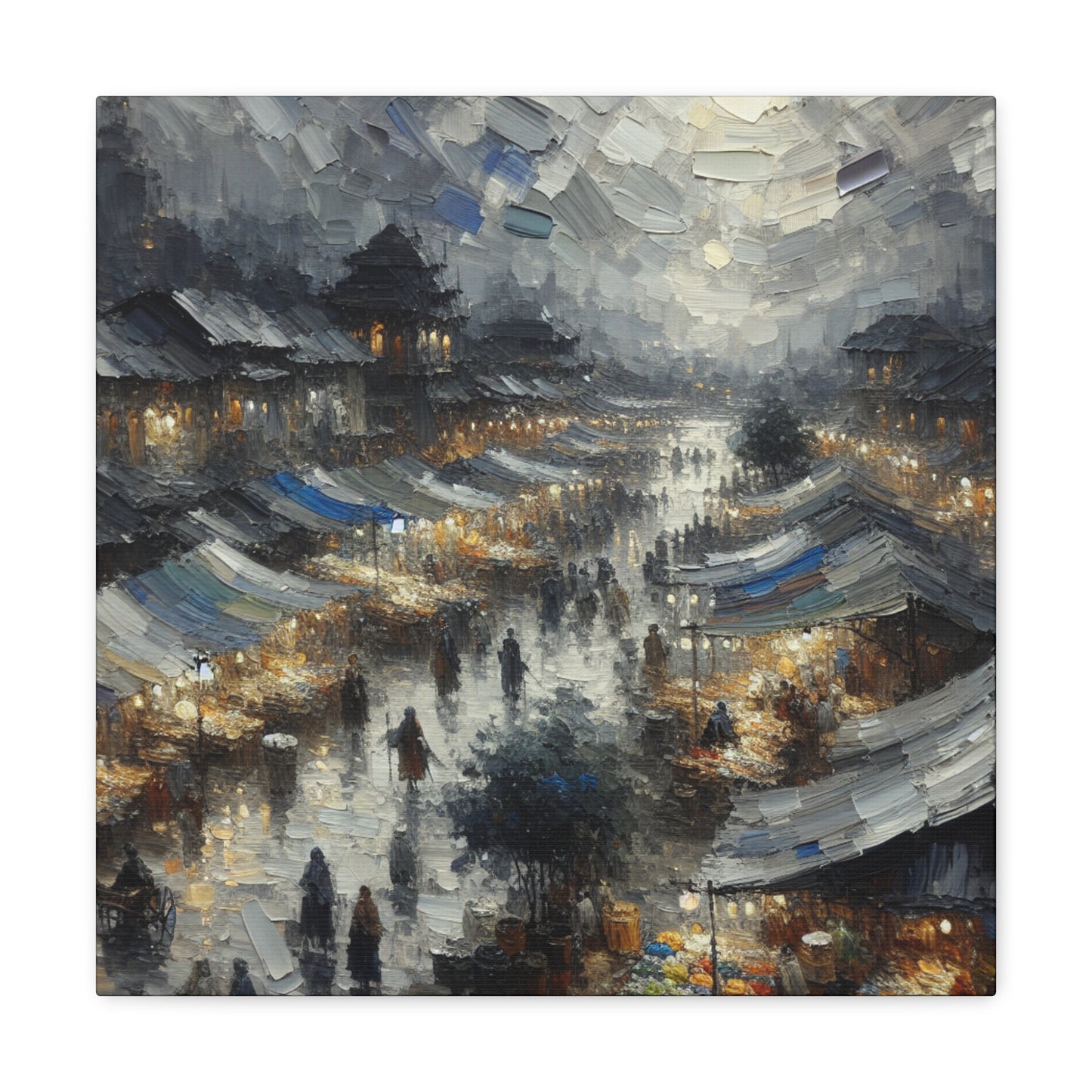 Moonlit Bazaar Serenade - Canvas