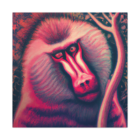 Baboon in Moonlight. - Canvas