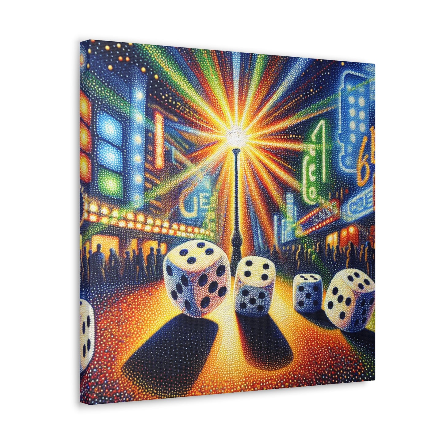 "Golden Gamble: Pixelated Chance" - Canvas