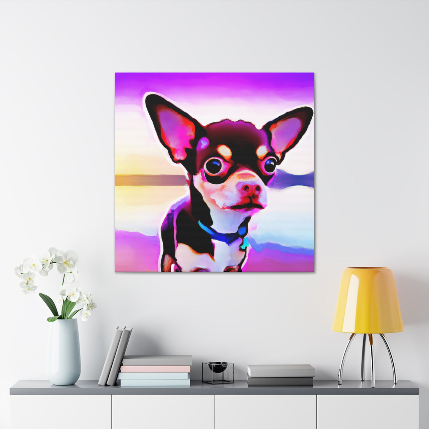 "Chihuahua's Joyful Dance" - Canvas