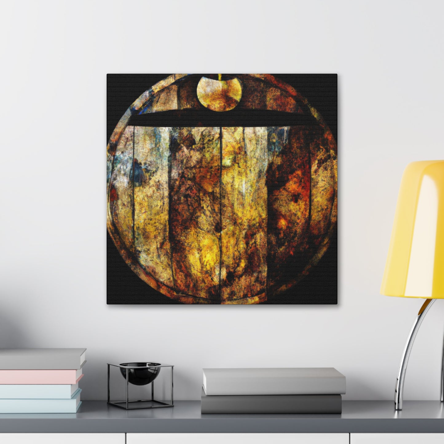 "Whiskey Barrel Glinting". - Canvas