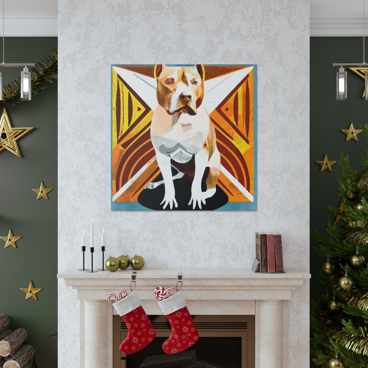 "Pitbull in Art Deco". - Canvas