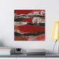 Salmon on Red Abstraction - Canvas