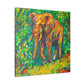 "Elephant in Impressionism" - Canvas