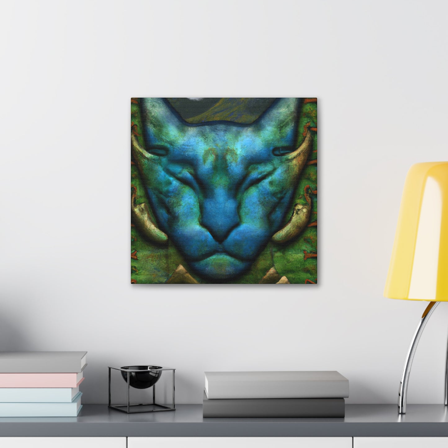 Bobcat In Moonlight. - Canvas