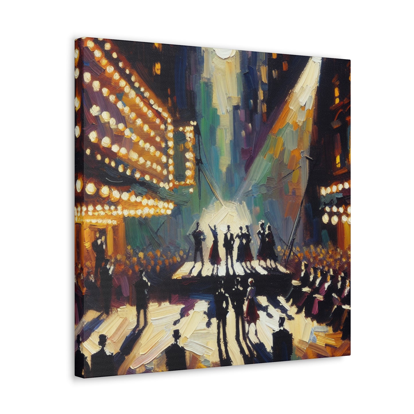 "Electric Echoes of Broadway" - Canvas