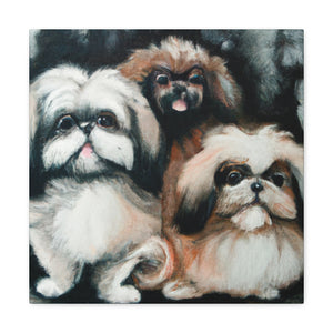 "Pekingese Gazing Wondrously" - Canvas