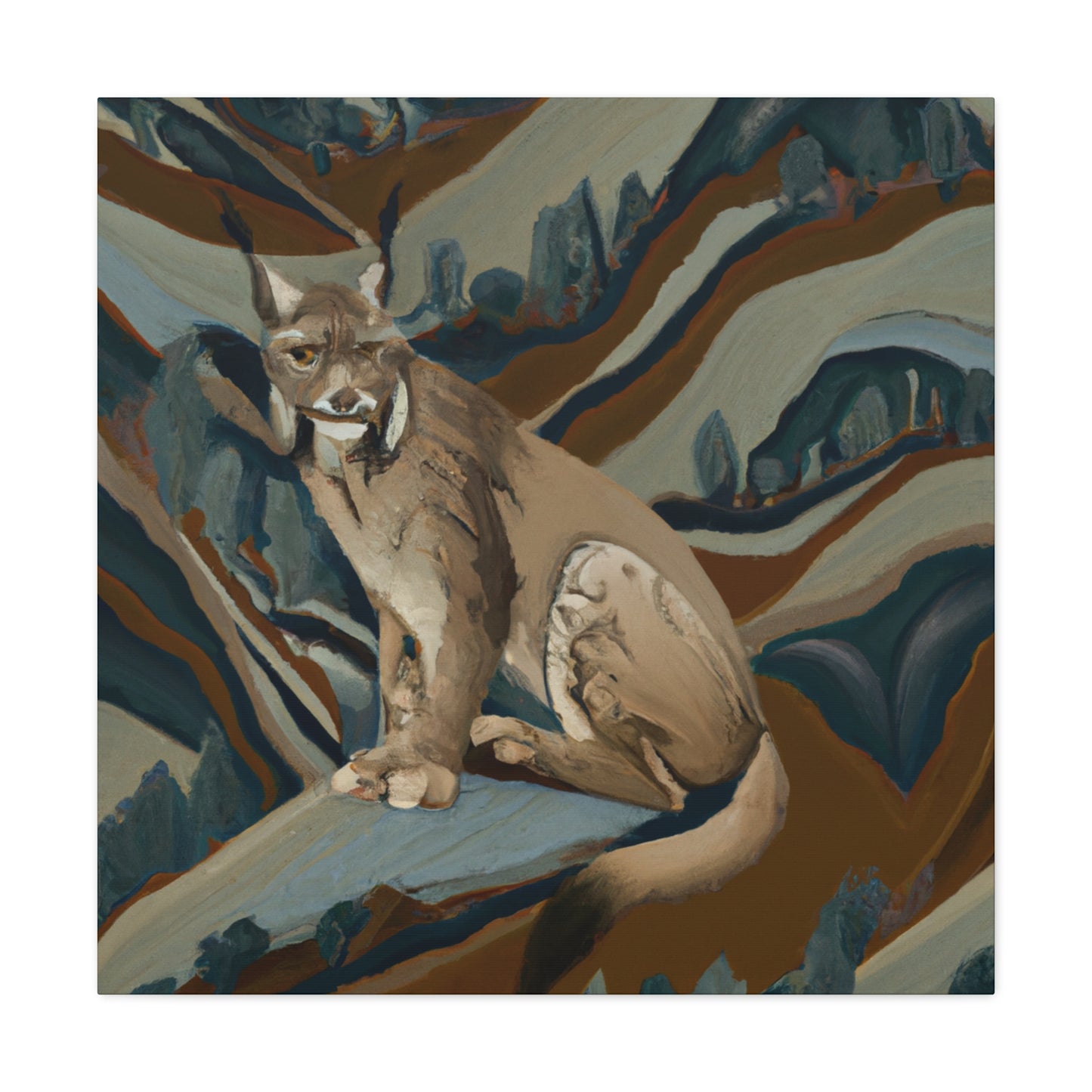 "Lynx in Art Deco". - Canvas