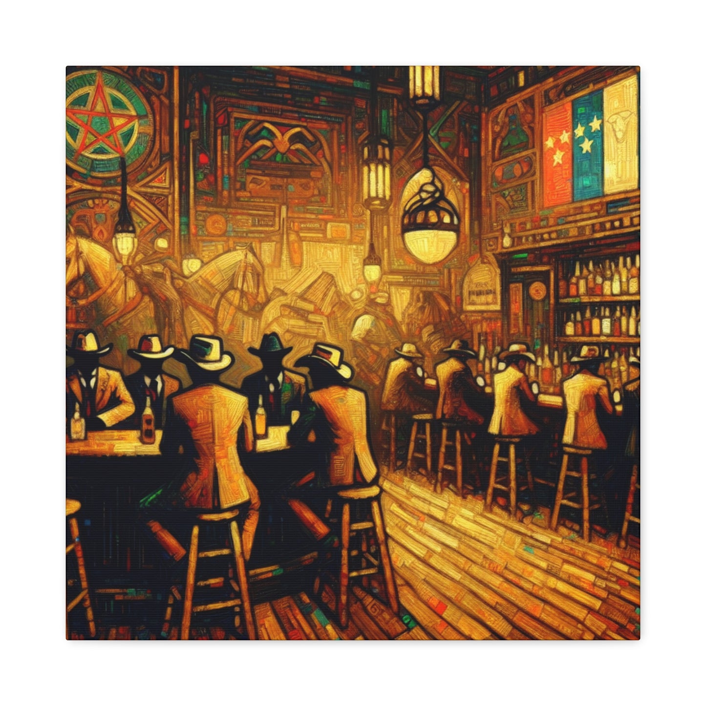 Western Saloon Scene - Canvas