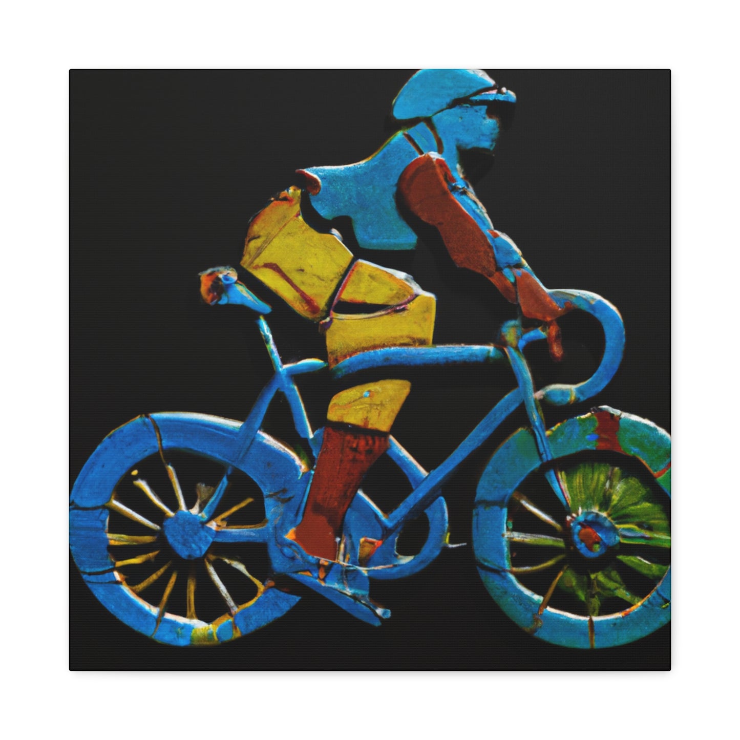 "Bicyclist in Motion" - Canvas