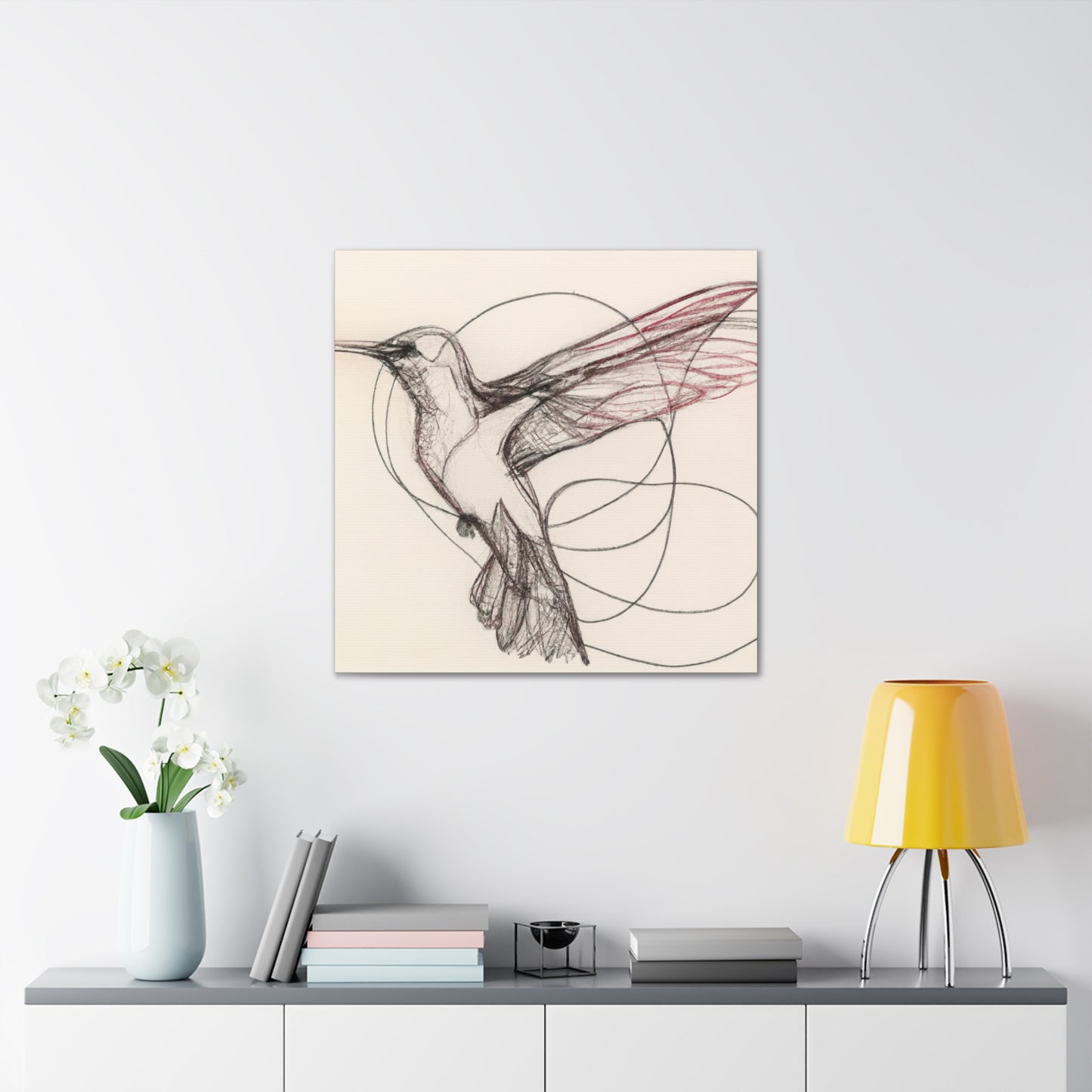 "Ruby Hummingbird Delight" - Canvas