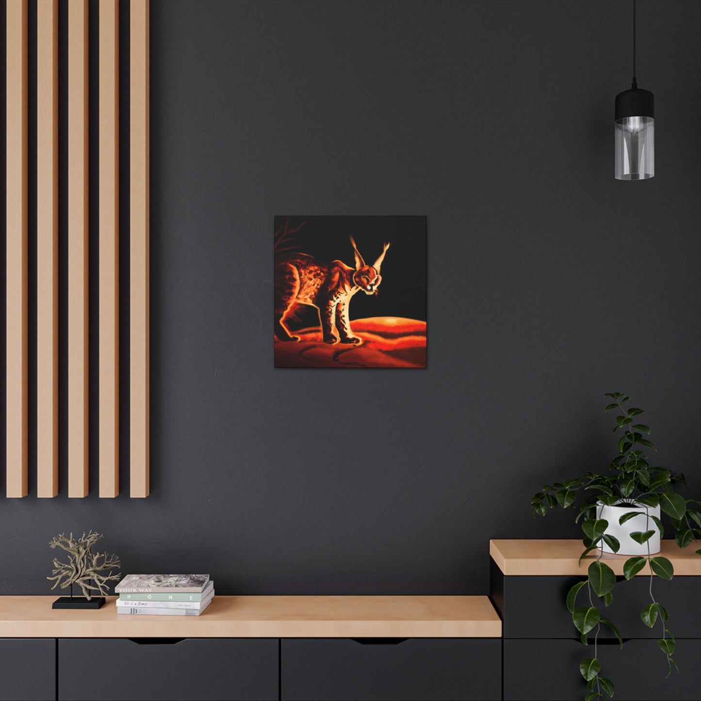 Caracal's Majestic Leap - Canvas