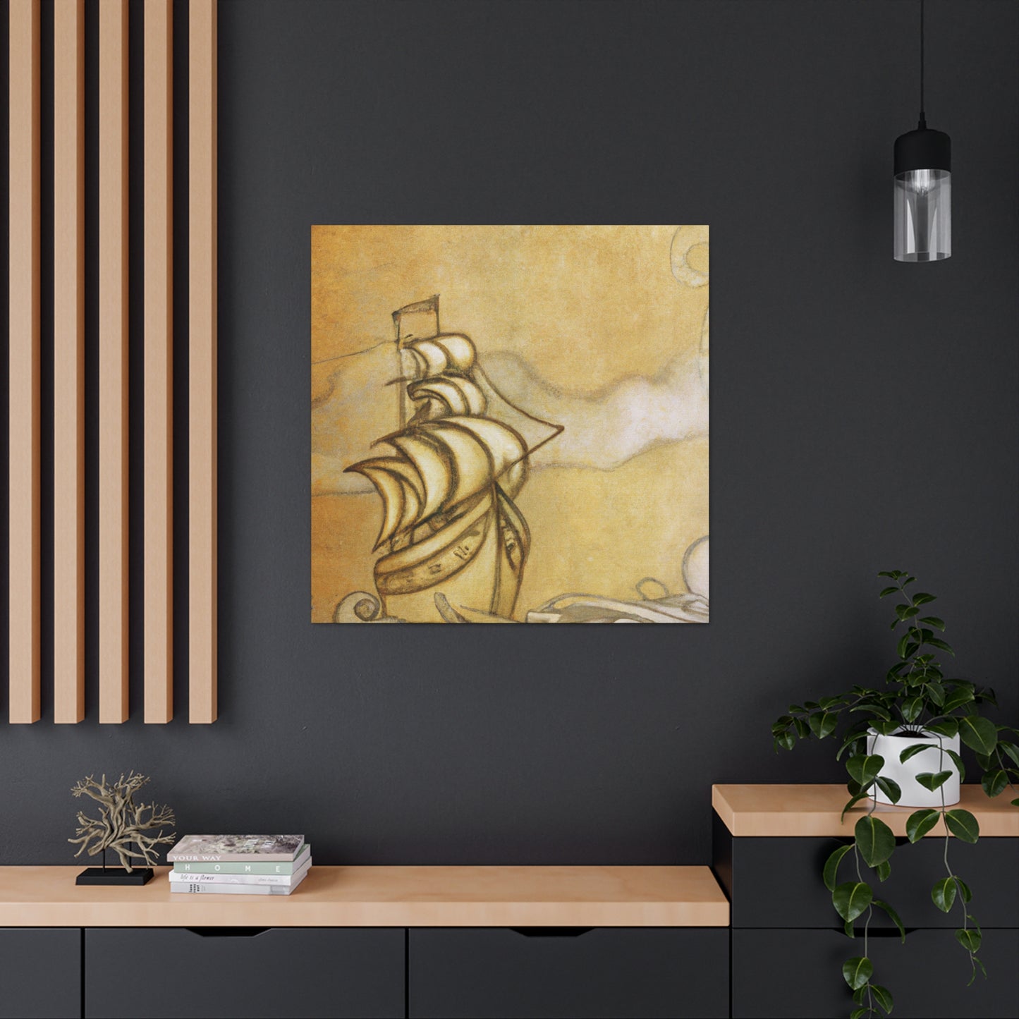 "Ship at Dusk Horizon" - Canvas