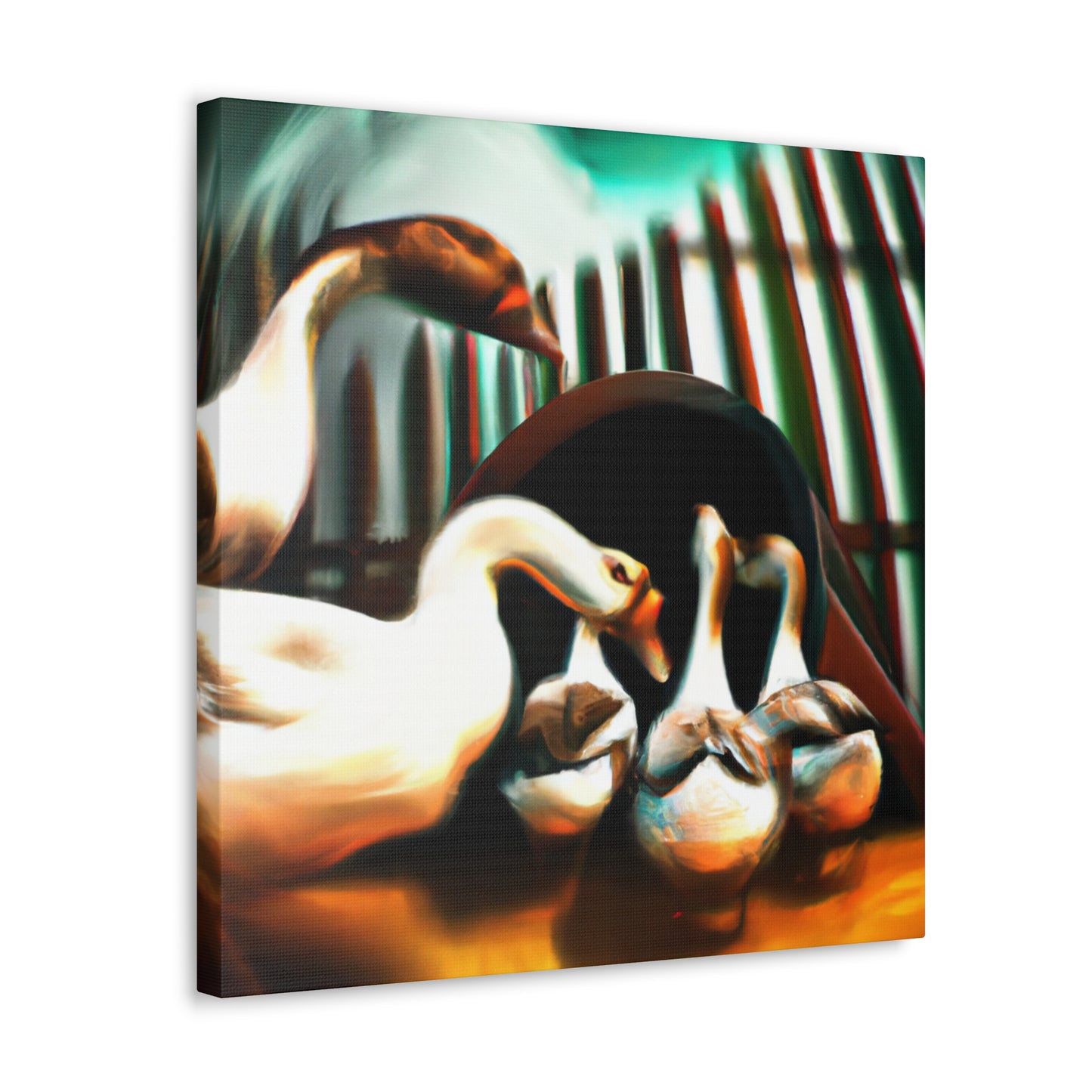 "Geese in Flight Surreal" - Canvas