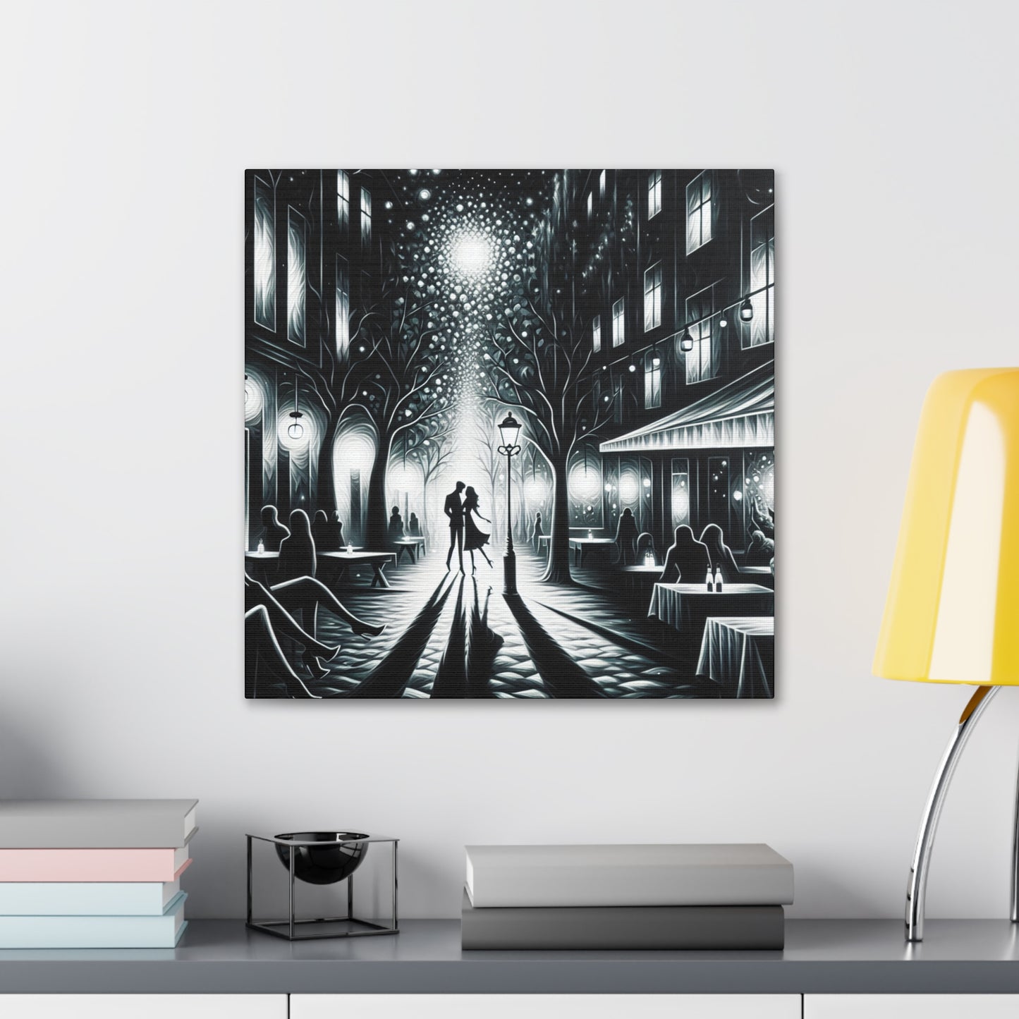 Whimsical Moonlit Rendezvous - Canvas