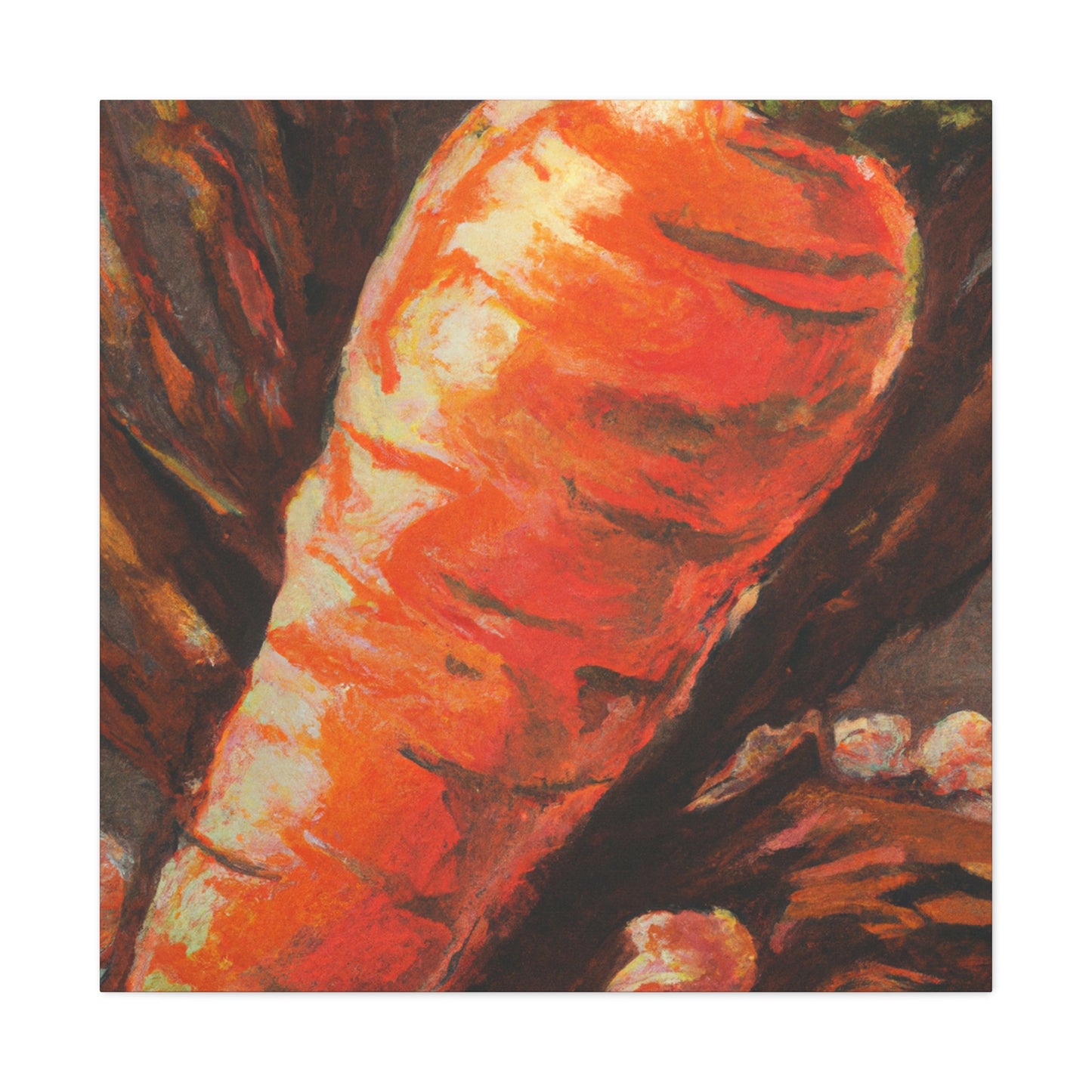 "Carrot in Impasto Glaze" - Canvas