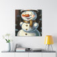 "A Winter Snowman Smile" - Canvas