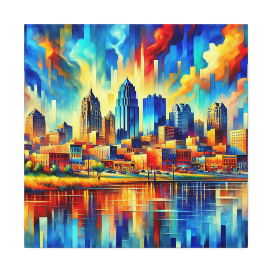 "Cityscape Symphony: Kansas" - Canvas