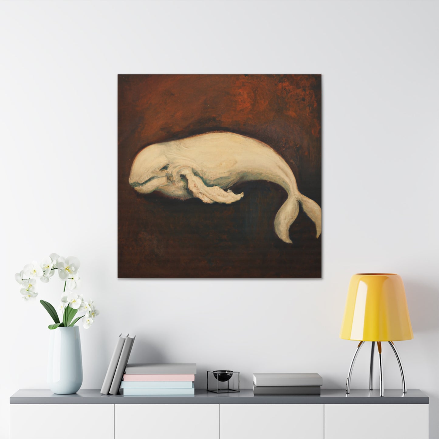 Beluga Whale Serenely - Canvas