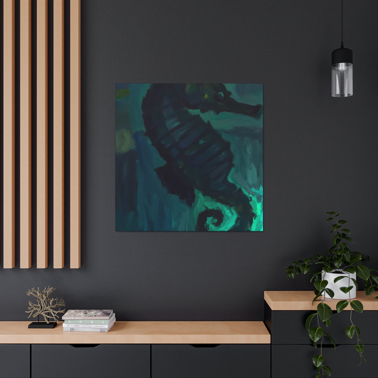 Seahorse in Turquoise - Canvas