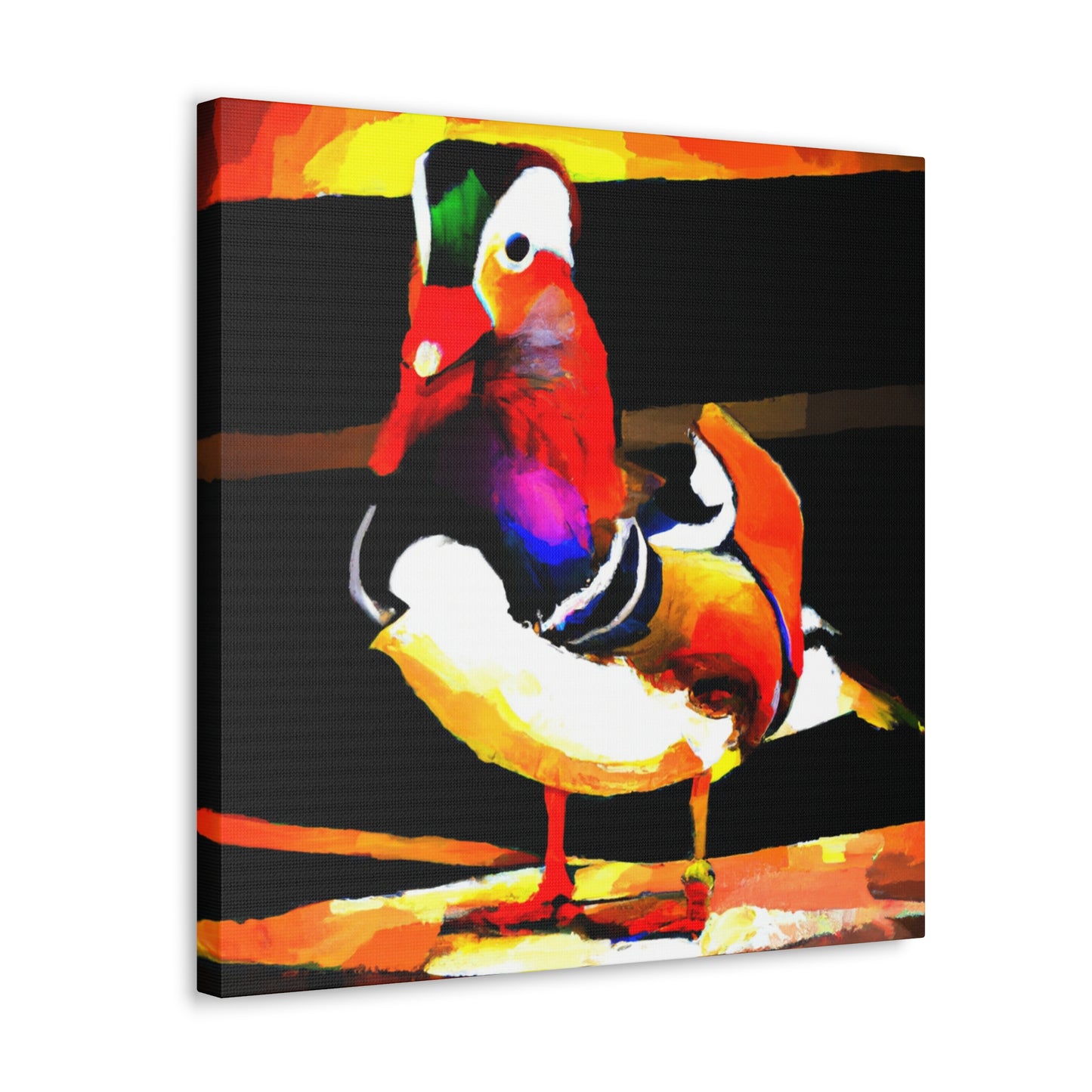 "Mandarin Duck Mural Majesty" - Canvas