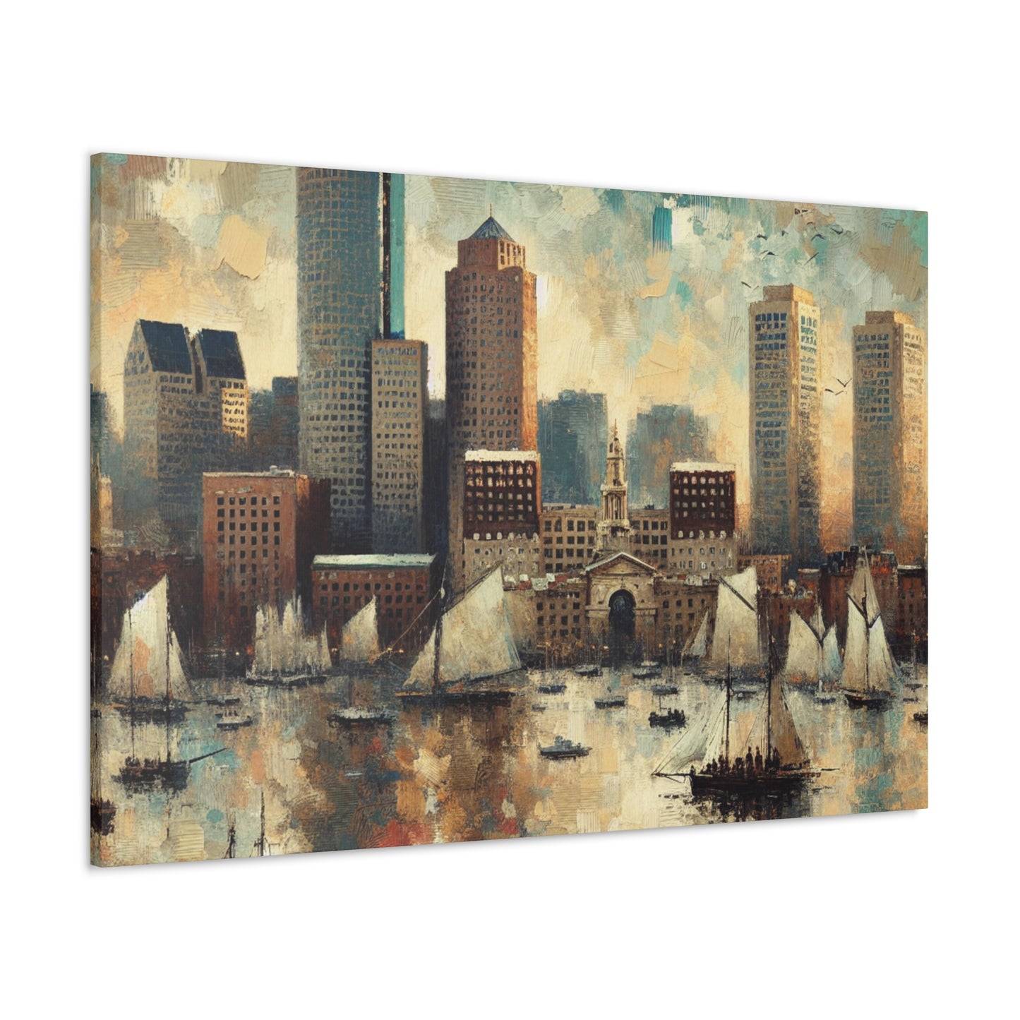 "Harbor Hues of Boston" - Canvas