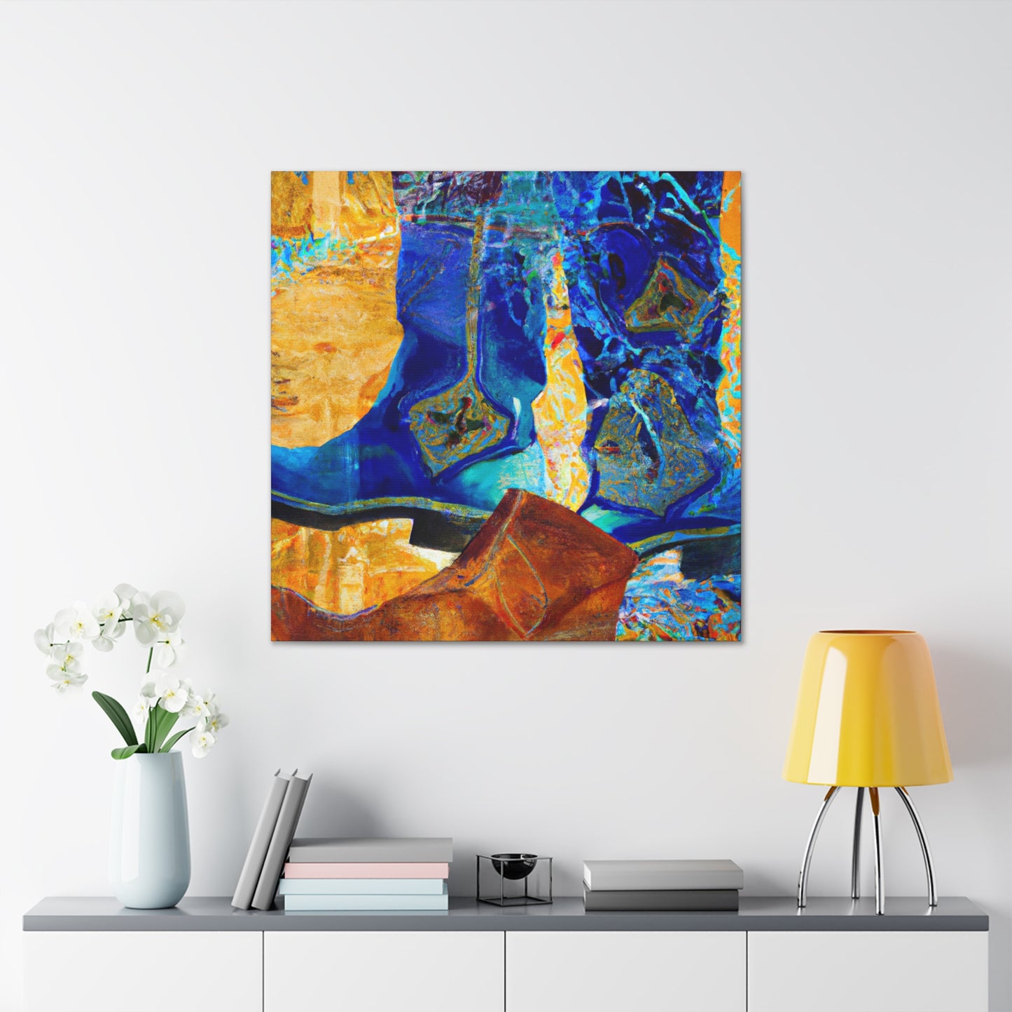 "Boots in Blue Hues" - Canvas